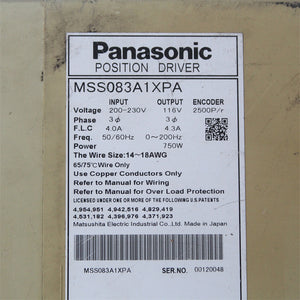 Panasonic MSS083A1XPA Position Driver