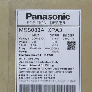 Panasonic MSS083A1XPA3 Position Driver