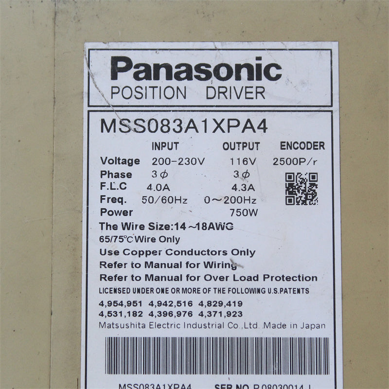 Panasonic MSS083A1XPA4 位置驅動器