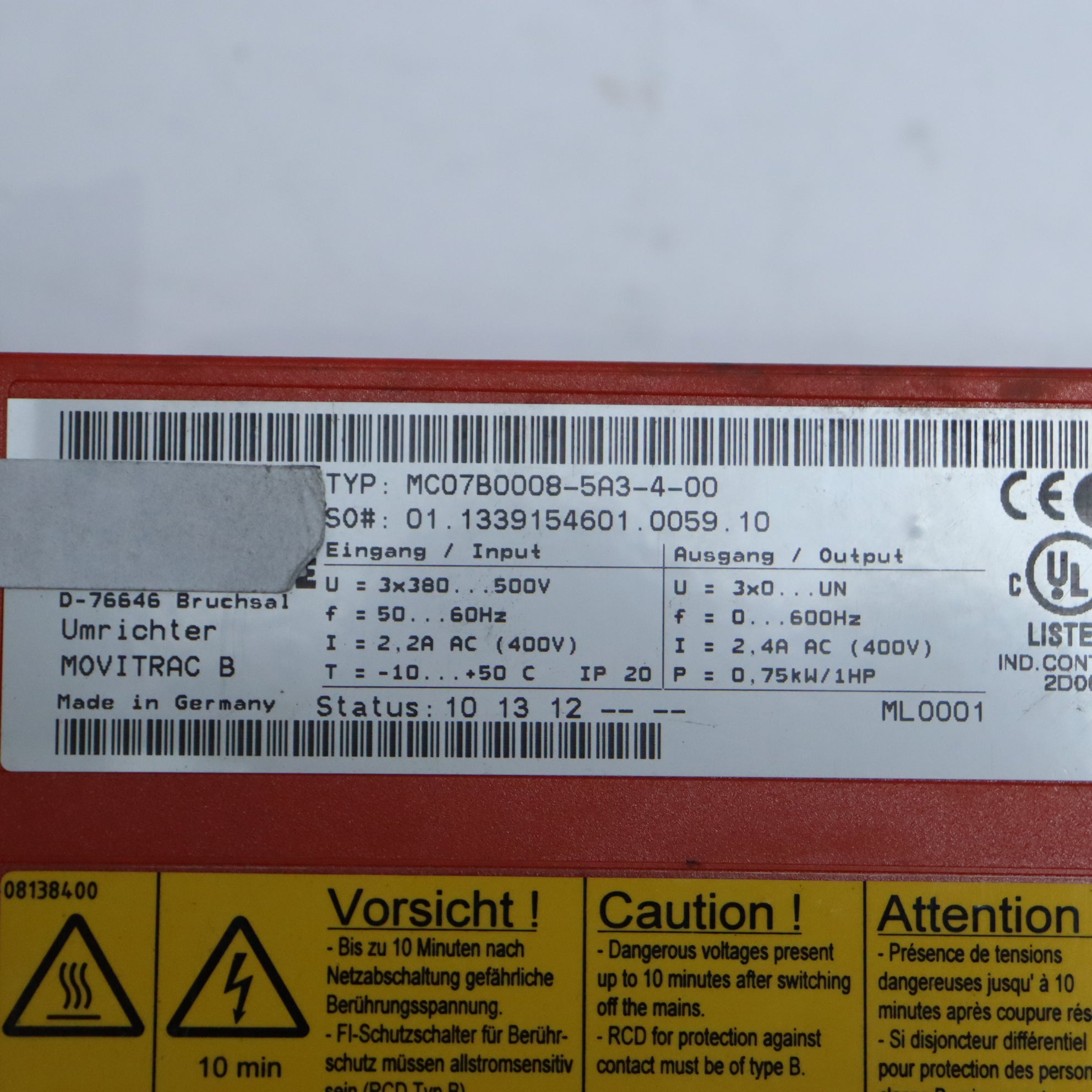 SEW EURODRIVE MC07B0008-5A3-4-00