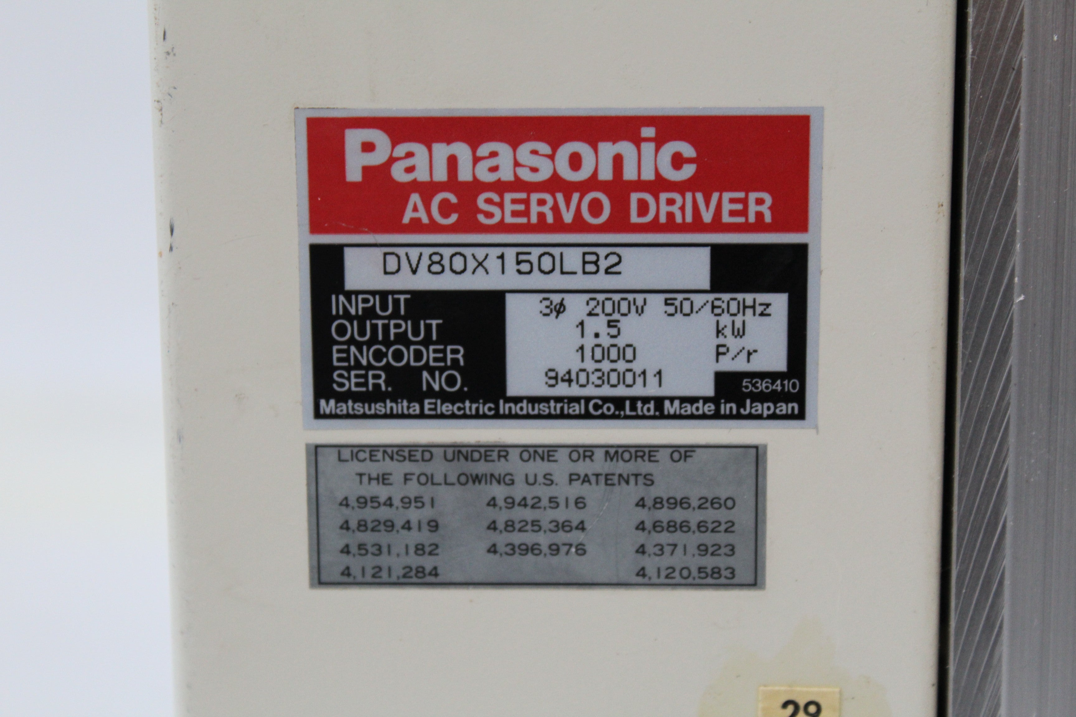 Panasonic DV80X150LB2 交流伺服驅動器