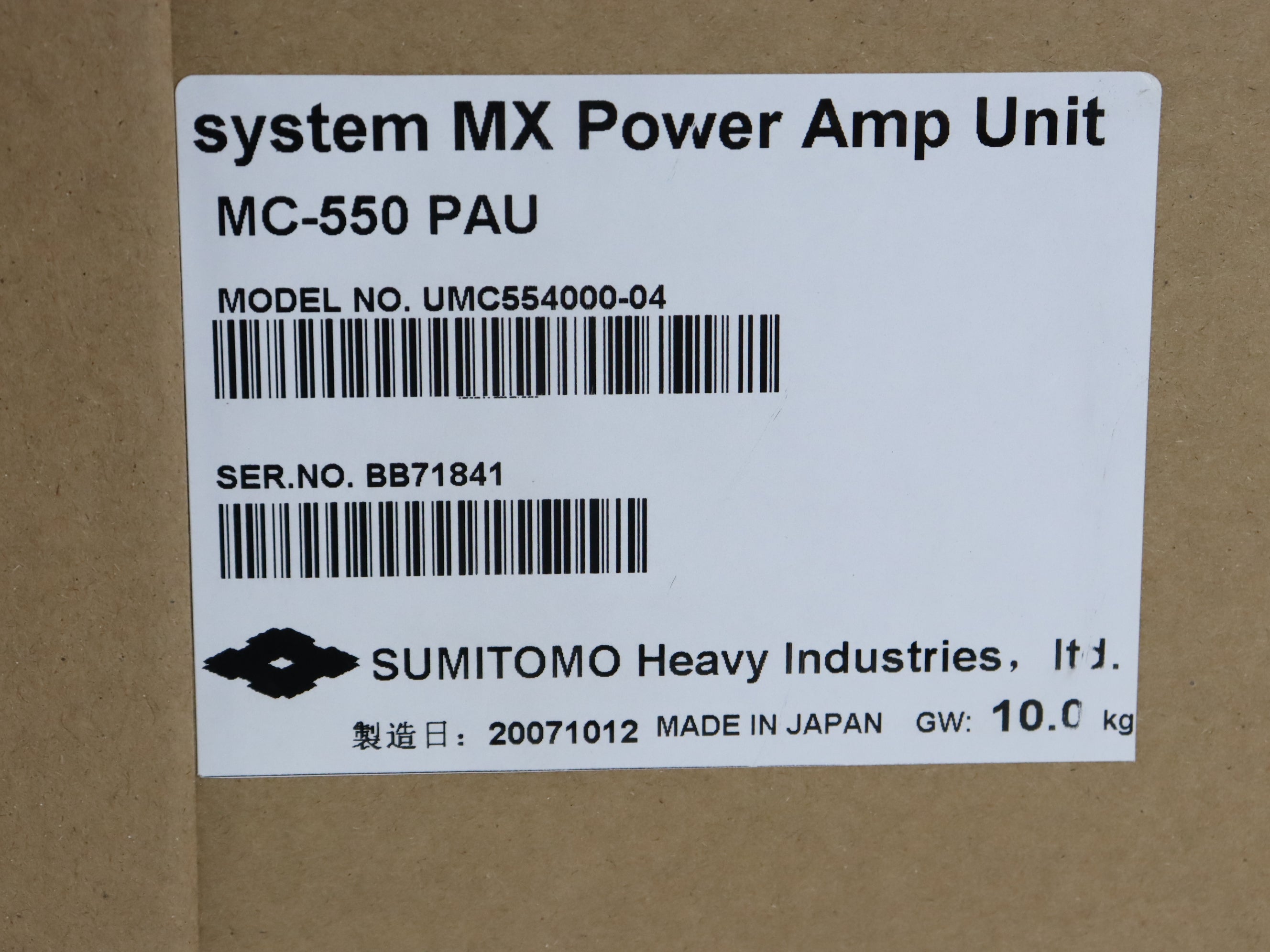 Sumitomo MC-550 PAU UMC554000-04 Servo Driver  NEW