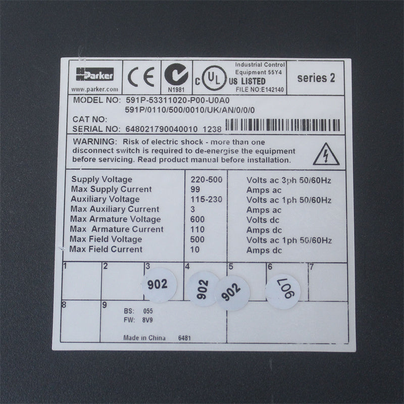派克 591P/0110/500/0010/UK/AN/0/0/0 直流調速器