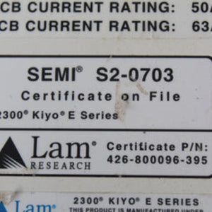 Lam Research 2300KIYO E SERIES 853-044013-334 Controller