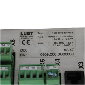 Lust 1866-1360/408-OP4 Drive 3KW/380V