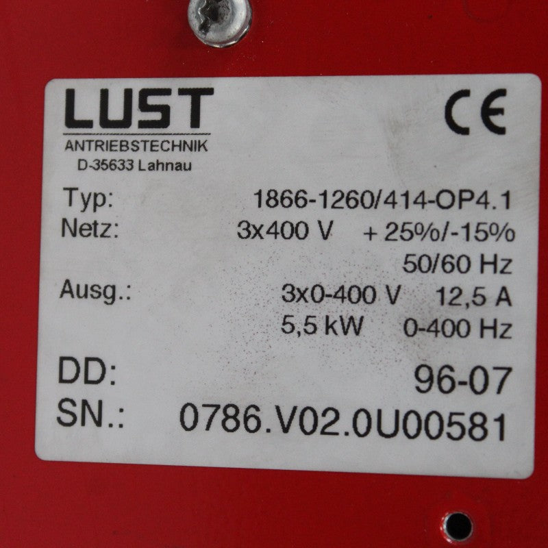 Lust 1866-1260/414-OP4.1驅動器5.5KW/380V