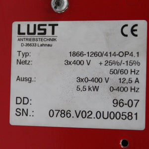 Lust 1866-1260/414-OP4.1 Drive 5.5KW/380V