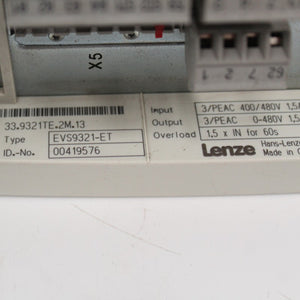 Lenze EVS9321-ET Servo Drive Input 400/480V
