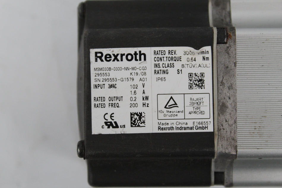 Rexroth Indramat伺服馬達MSM030B-0300-NN-M0-CG0