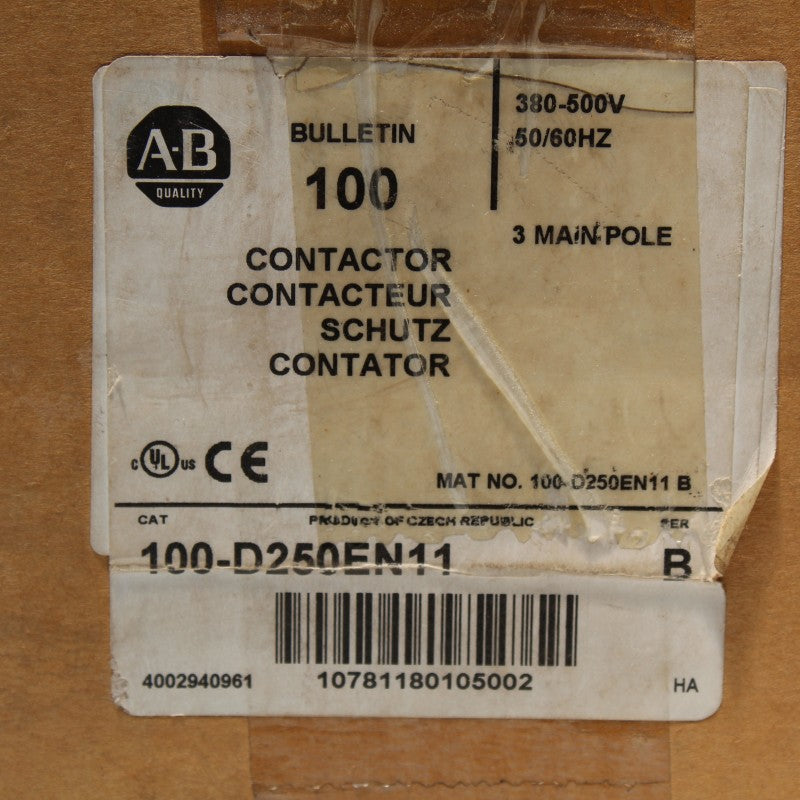Allen Bradley 100-D250EN11 Bulletin 100 接觸器 380-500V