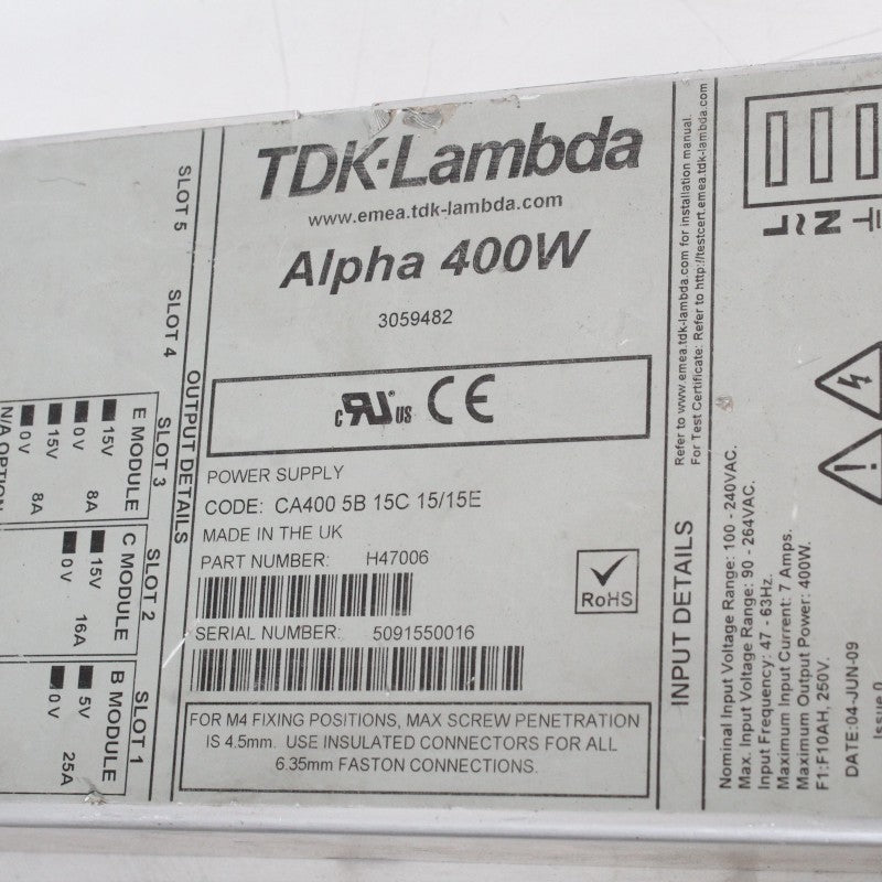 TDK-Lambda CA400 5B 15C 15/15E Alpha 400W P/N：H47006 電源