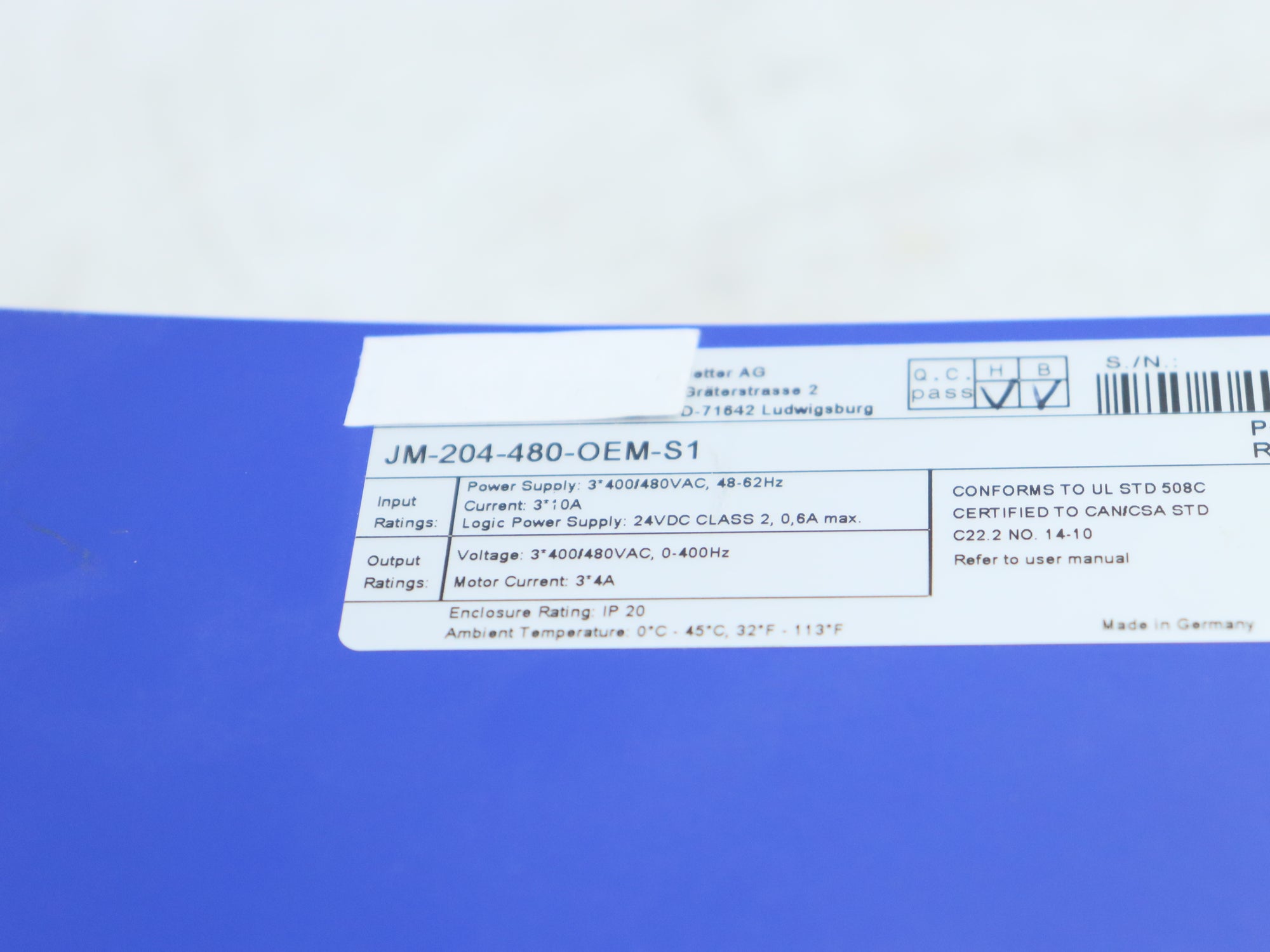 捷特JM-204-480-OEM-S1伺服驅動器