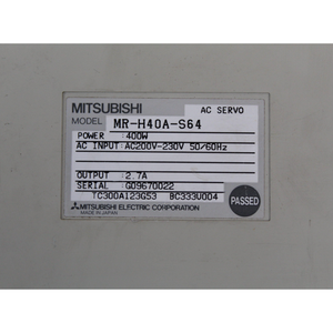 MITSUBISHI MR-H40A-S64 AC Servo Drive Input 200-230V