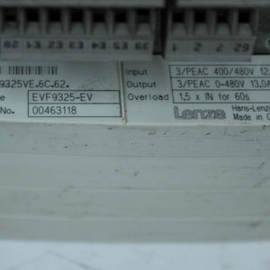 Lenze EVF9325-EV Variable Frequency Inverter 400/480V