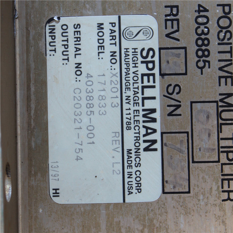 SPELLMAN 171833 403885-001 Power Supply - Rockss Automation