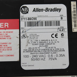 Allen Bradley 2711-B6C9X PanelView 600 Touch Screen SER B