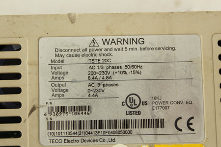 TECO TSTE-20C TSTE20C Servo Drive - Rockss Automation