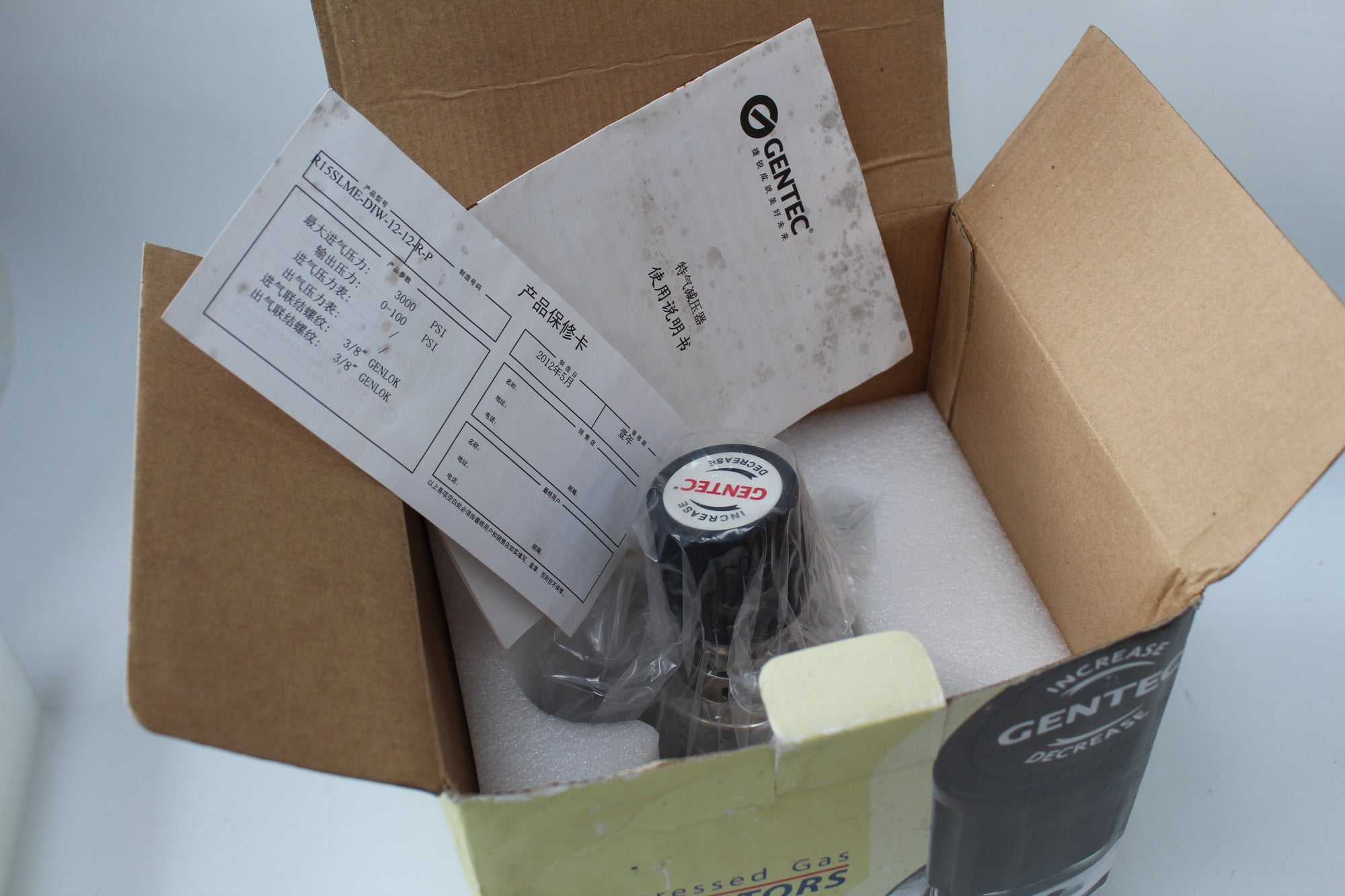 GENTEC R15SLME-DIW-12-12-R-P pressure reducer