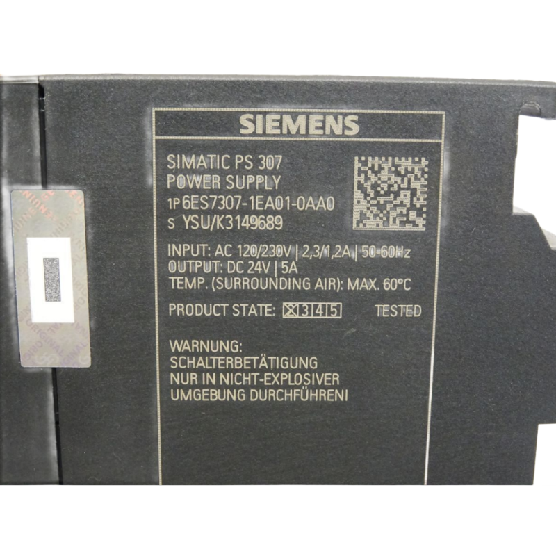 SIEMENS 6ES7307-1EA01-0AA0 Regulated Power Supply Module