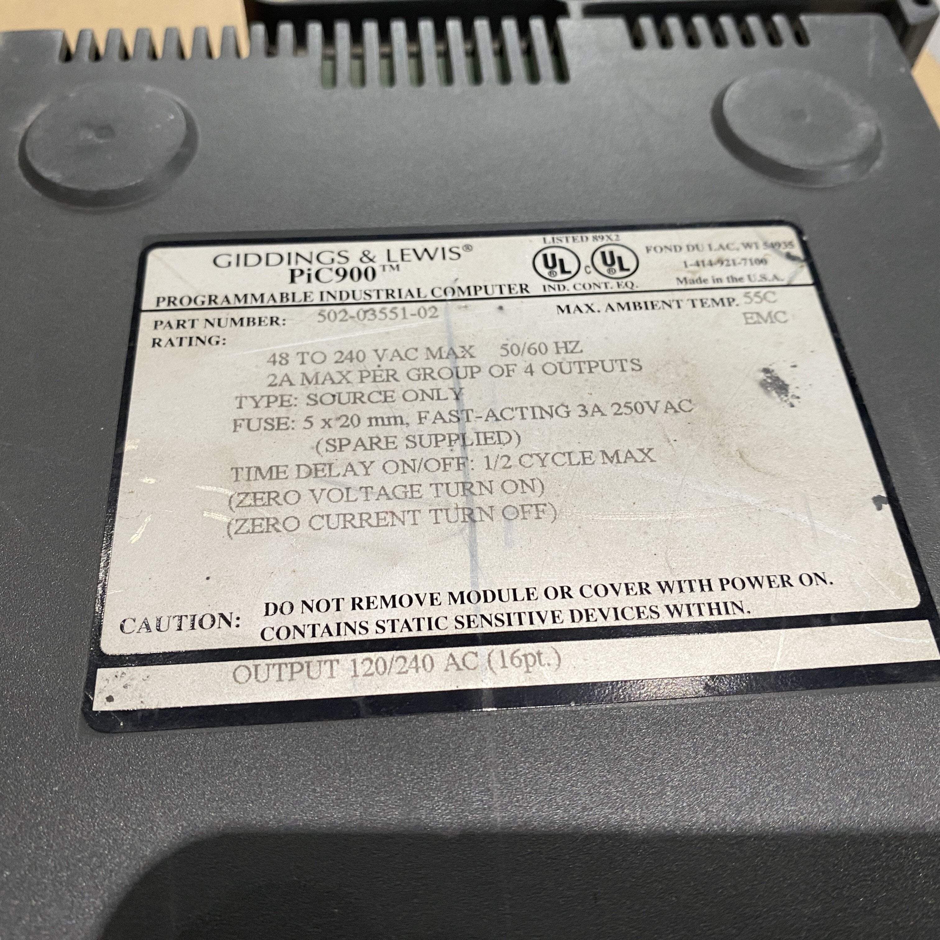 Giddings & lewis pic900 input encoder module 502-03548-00r3 - Rockss Automation