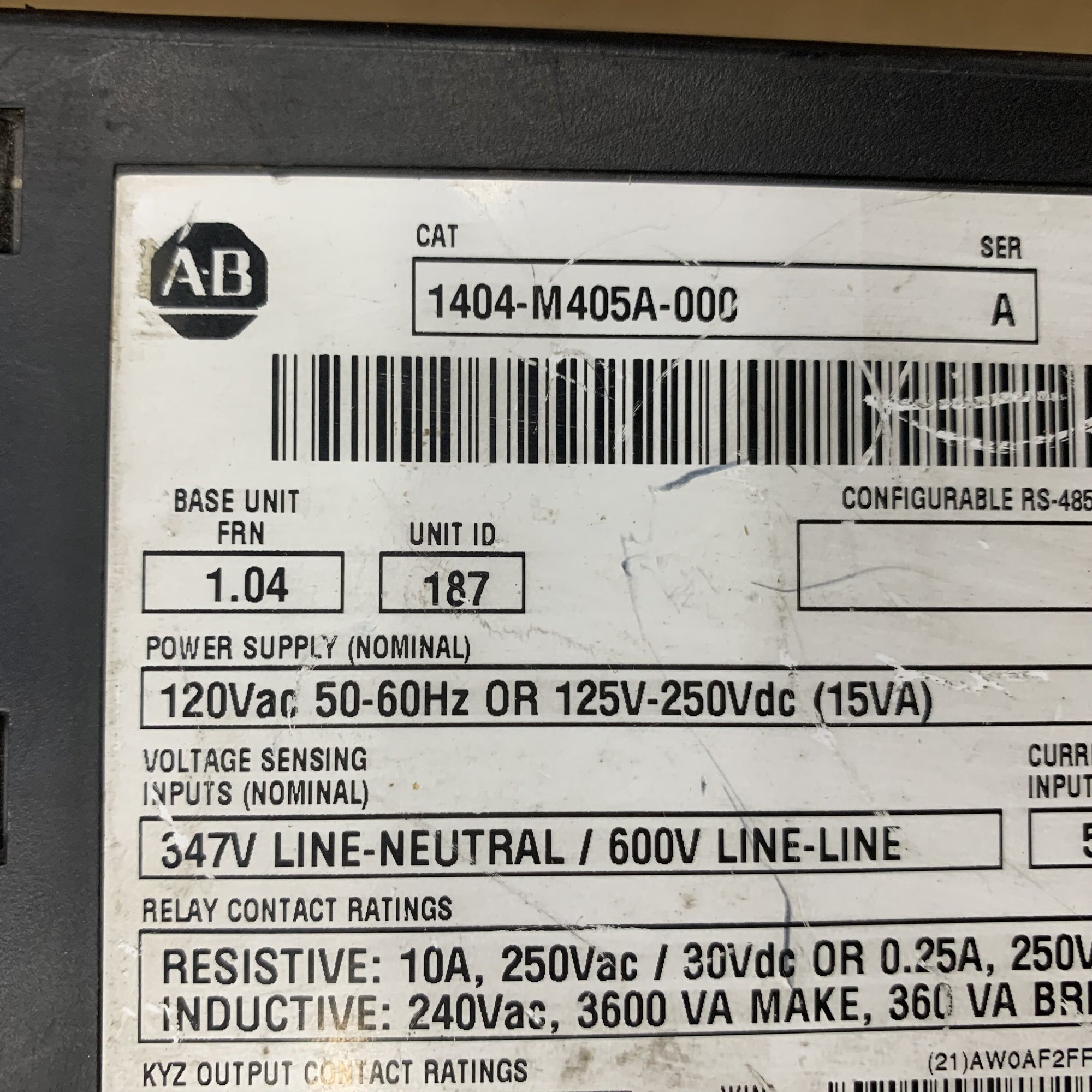 艾倫布拉德利電源監視器 30000 CAT 1404-M405A-000