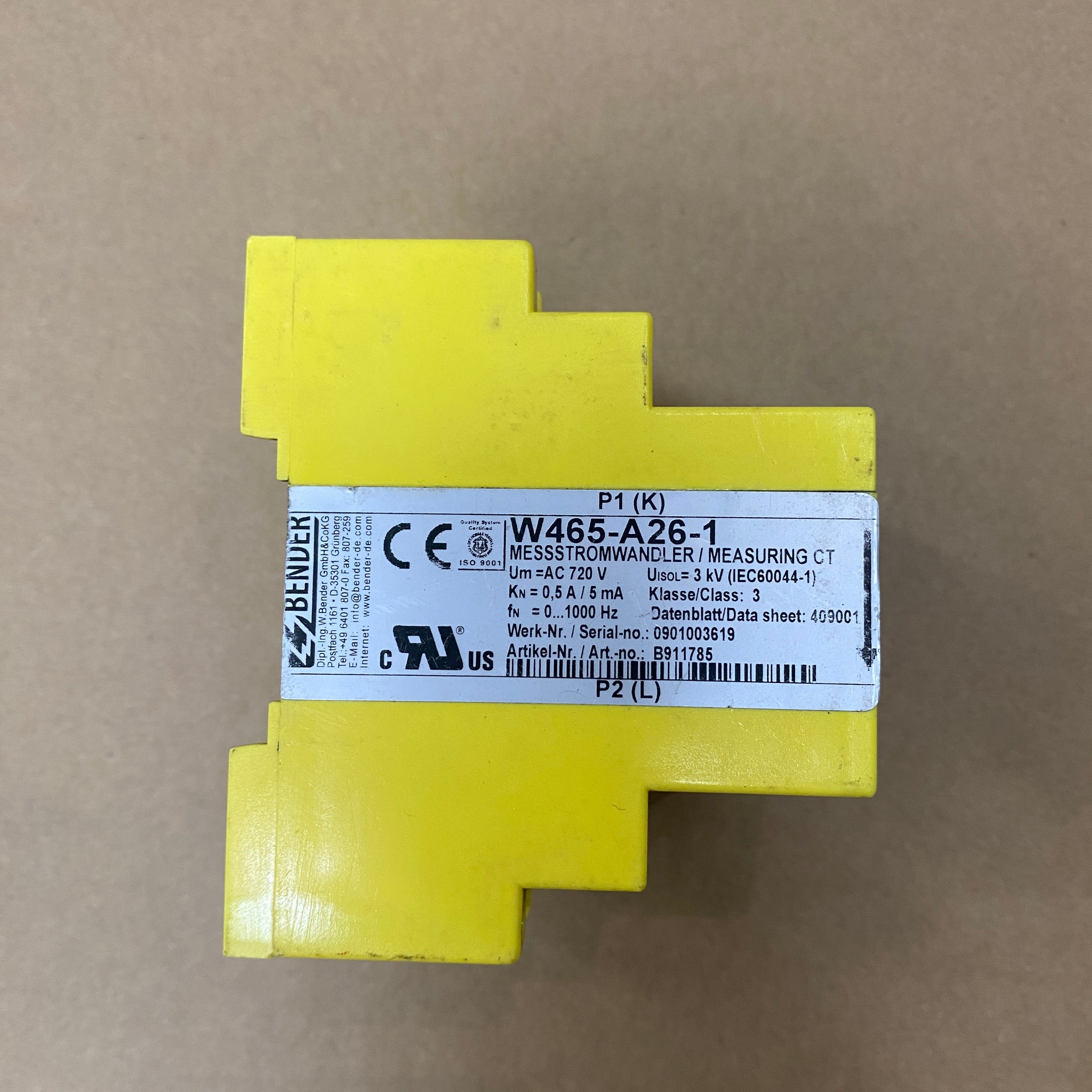 W465-A26-1 Bender Measuring Current Transformers - Rockss Automation