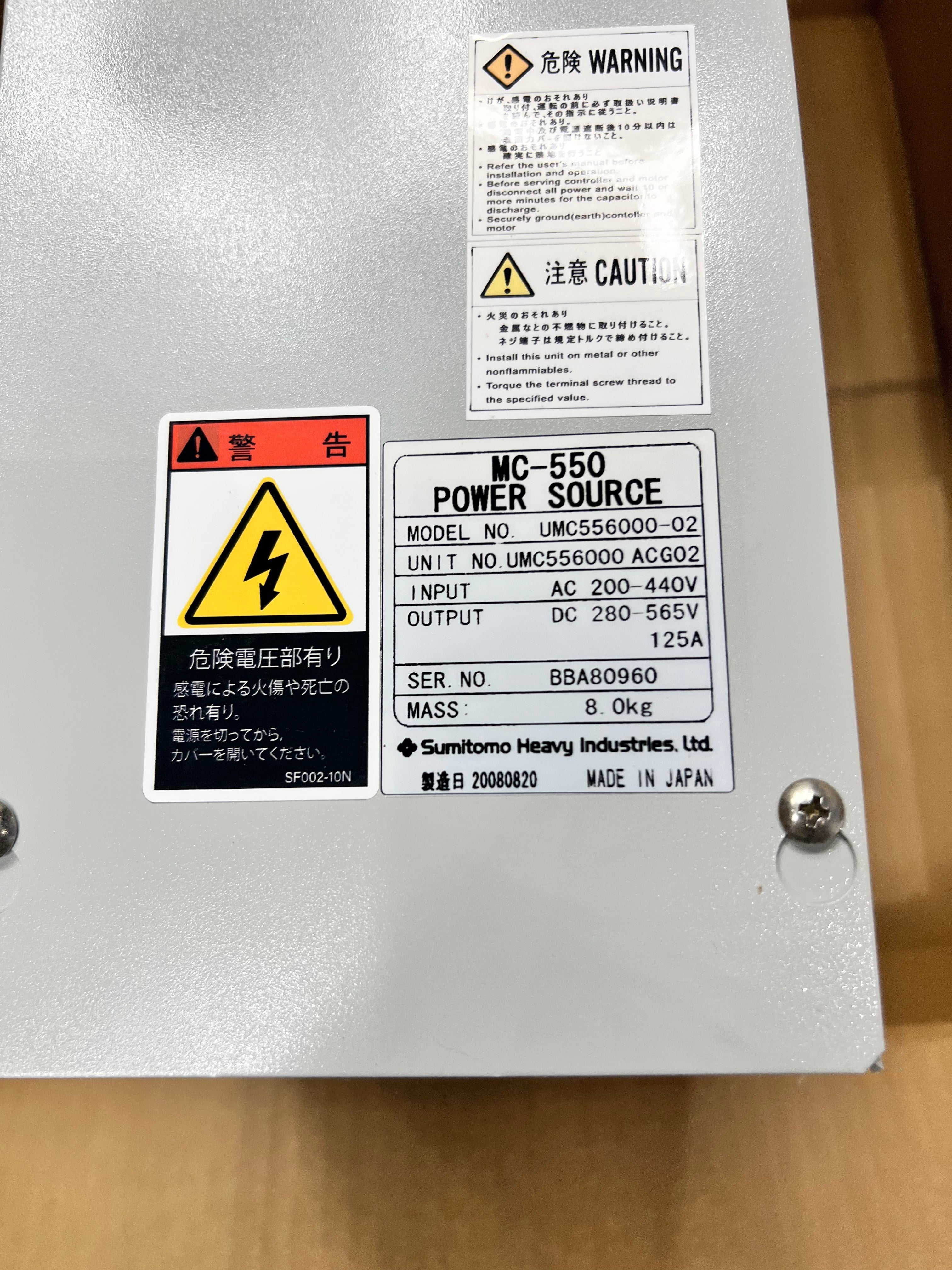 SUMITOMO MC-550 POWER SOURCE UMC556000-02 Driver