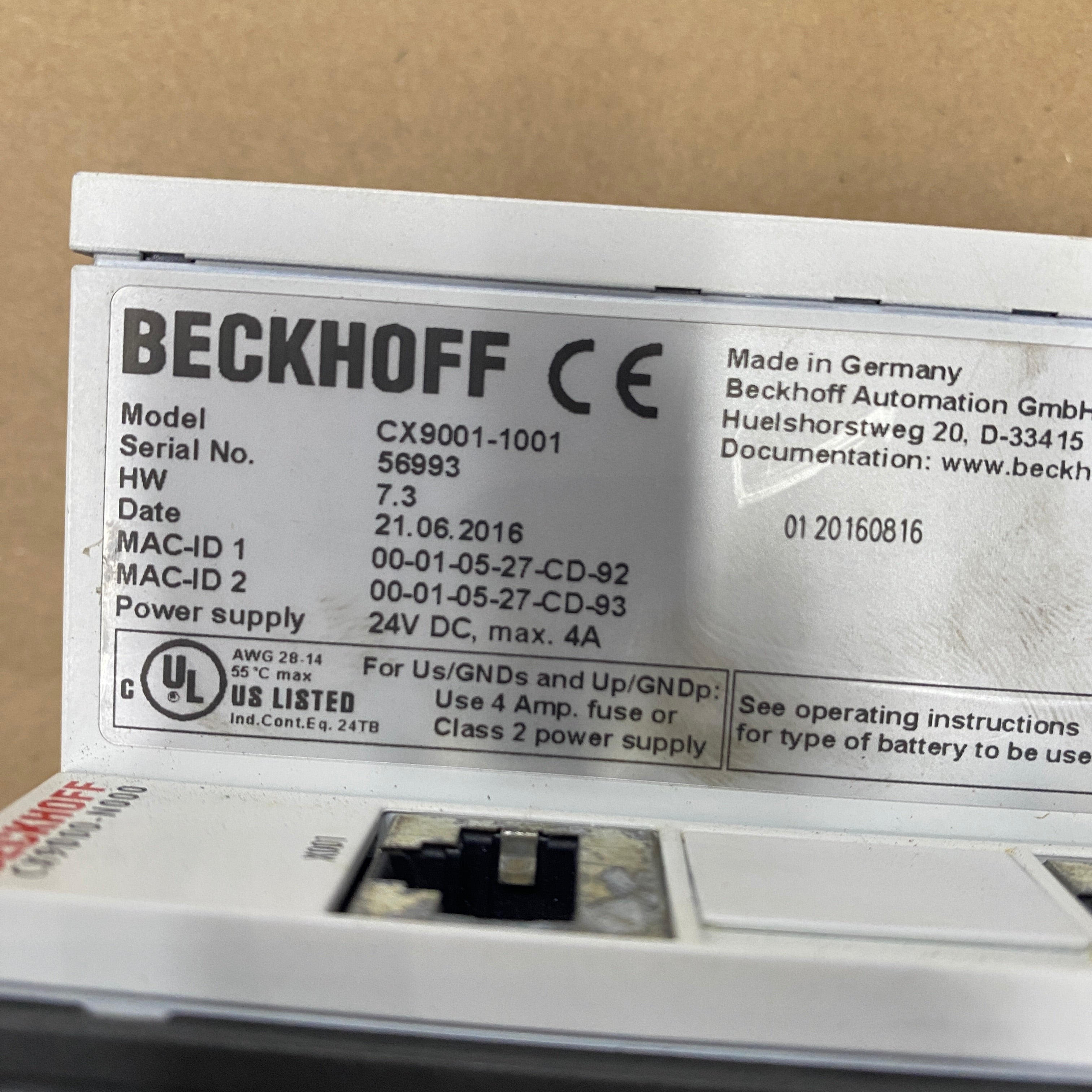 Beckhoff CX9000-N000 CPU Module