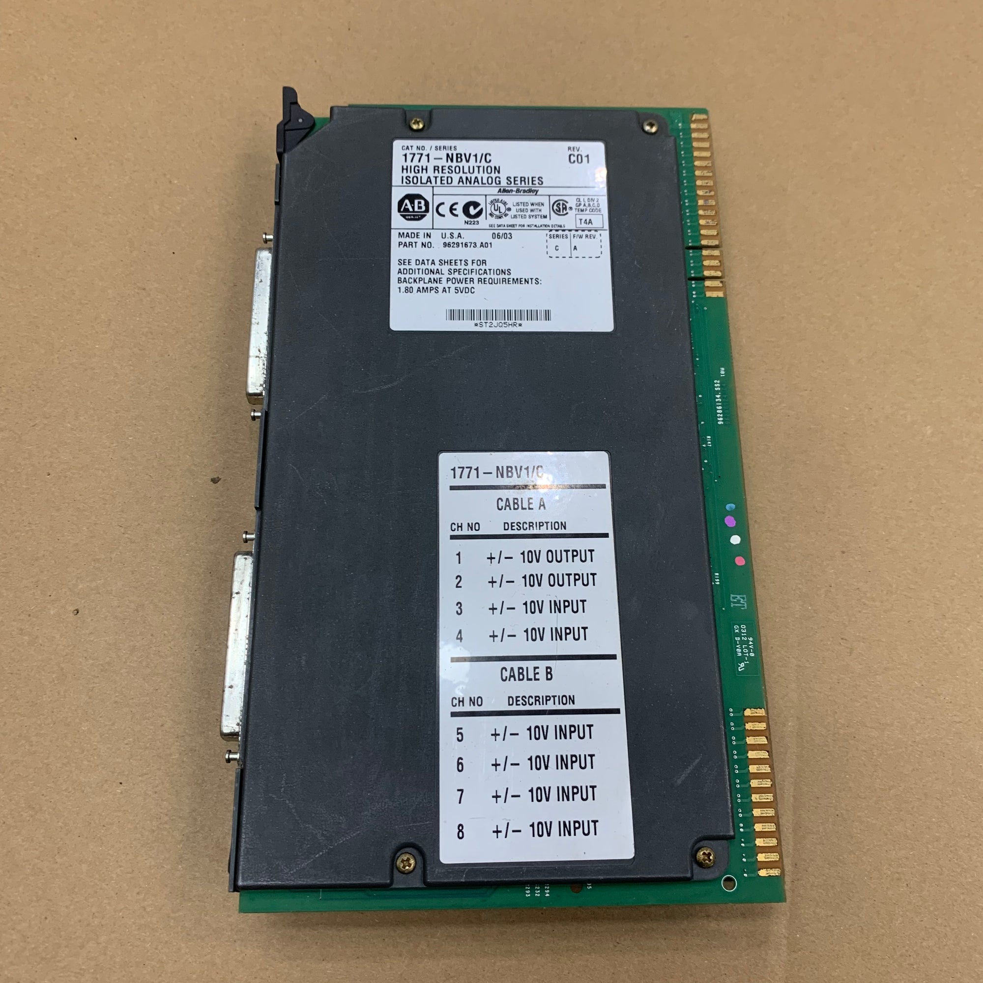 Allen Bradley 1771-NBV1 高解析度隔離模擬模組系列 C