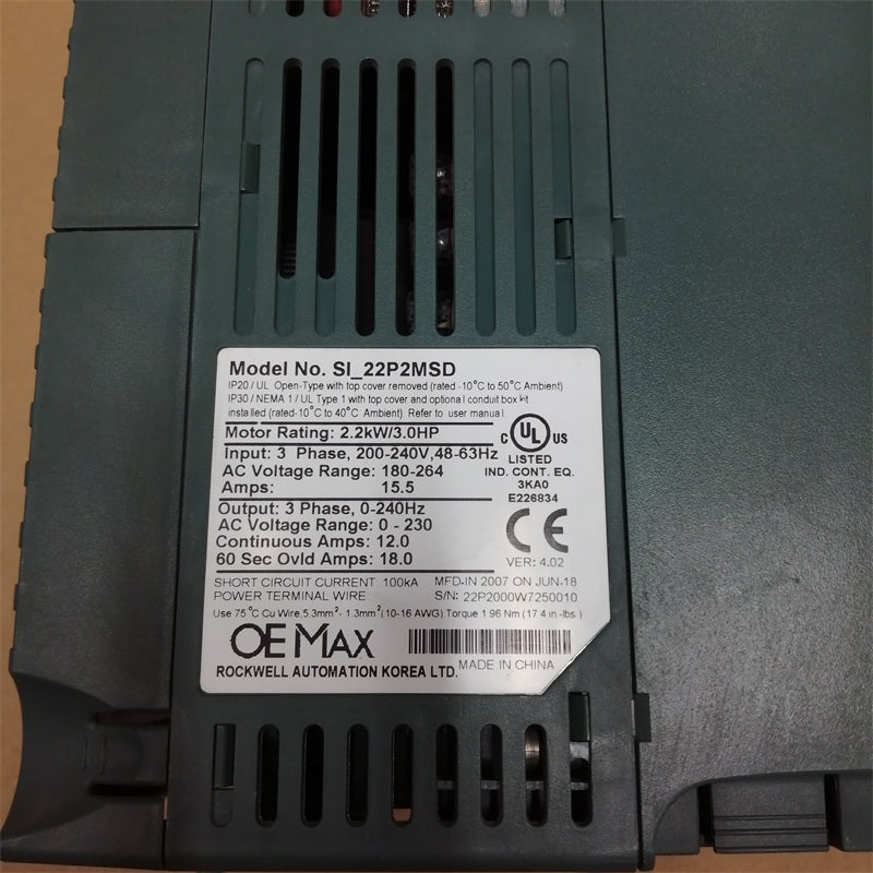 ALLEN BRADLEY SL_22P2MSD 逆變器