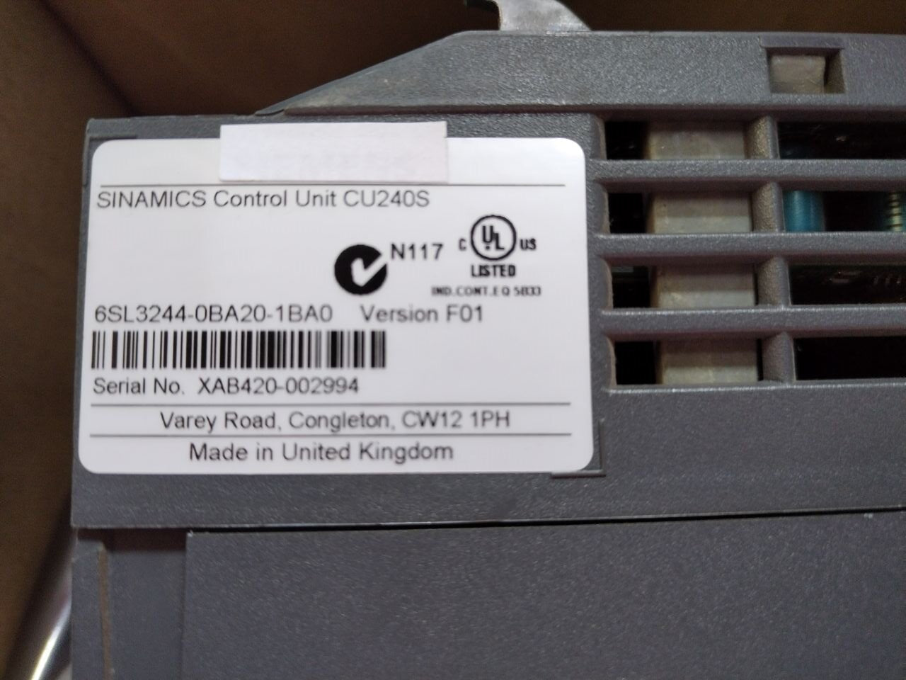 Siemens 6SL3244-0BA20-1BA0 FO1 Sinamics Control Unit