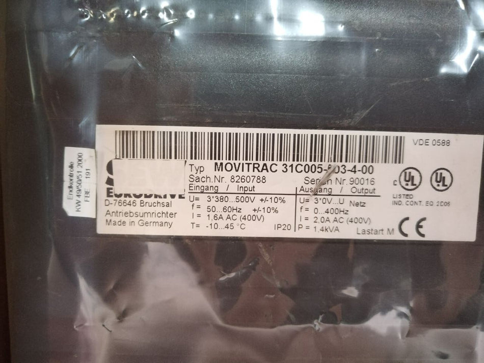 SEW 31C005-503-4-00 Movitrac Inverter