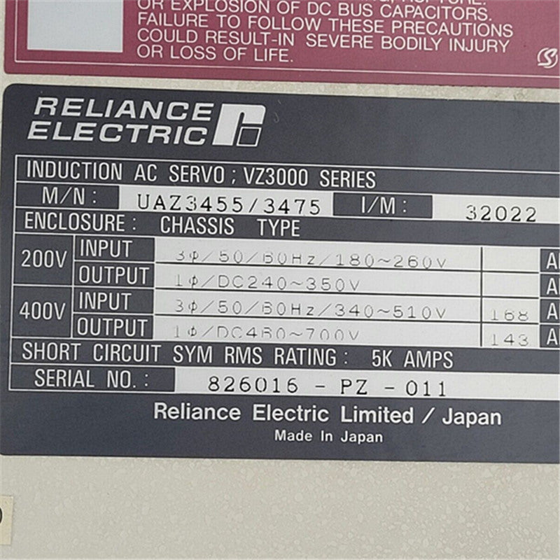 RELIANCE UAZ3455/UAZ3475 Servo Driver - Rockss Automation