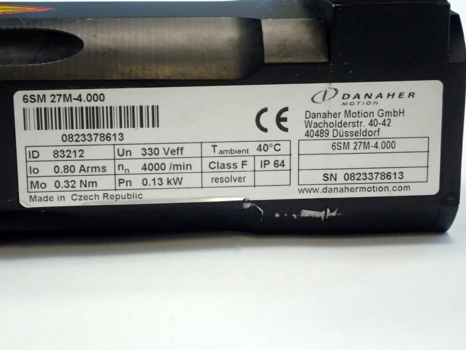 KOLLMORGEN 6SM27M-4.000 SERVO MOTOR