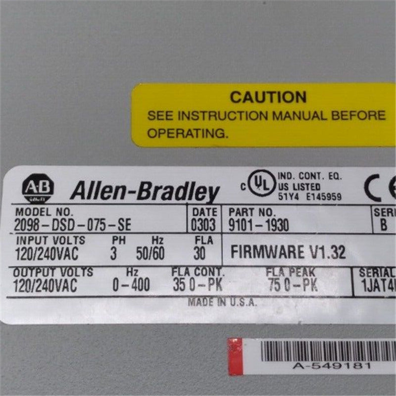 Allen Bradley 2098-DSD-070-SE Ultra 3000伺服控制器