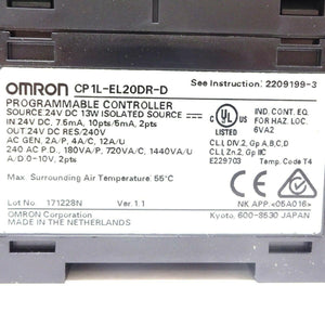 New Original Omron CP1L-EL20DR-D 20 Points Memory Capacity CPU PLC Module Controller - Rockss Automation