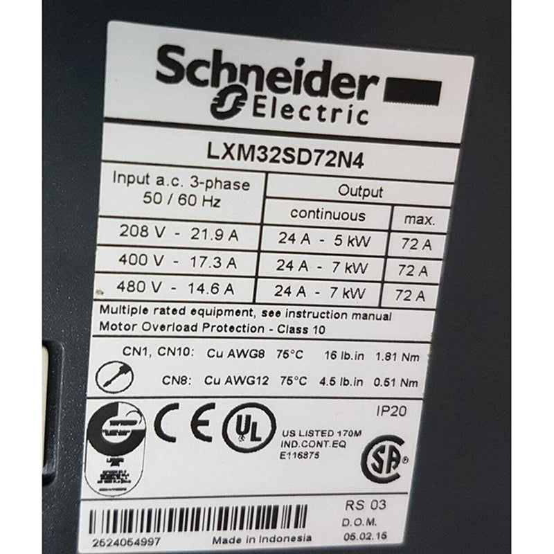 施耐德電機LXM32SD72N4 Lexium 32伺服驅動器