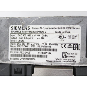 SIEMENS 6SL3210-1PE23-3UL0 Frequency Converter