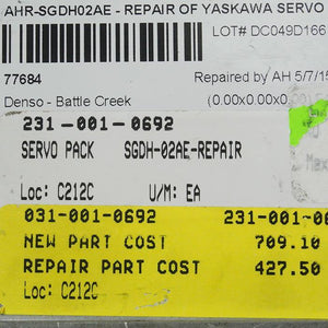 YASKAWA SGDH-02AE-REPAIR Servo Drive - Rockss Automation