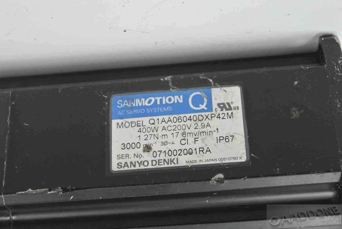 SANYO Denki Q1AA06040DXP42M AC Servo Motor 400W - Rockss Automation