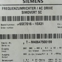 將圖片載入圖庫檢視器 Siemens 6SE7016-1EA31 AC Drive Simovert SC - Rockss Automation