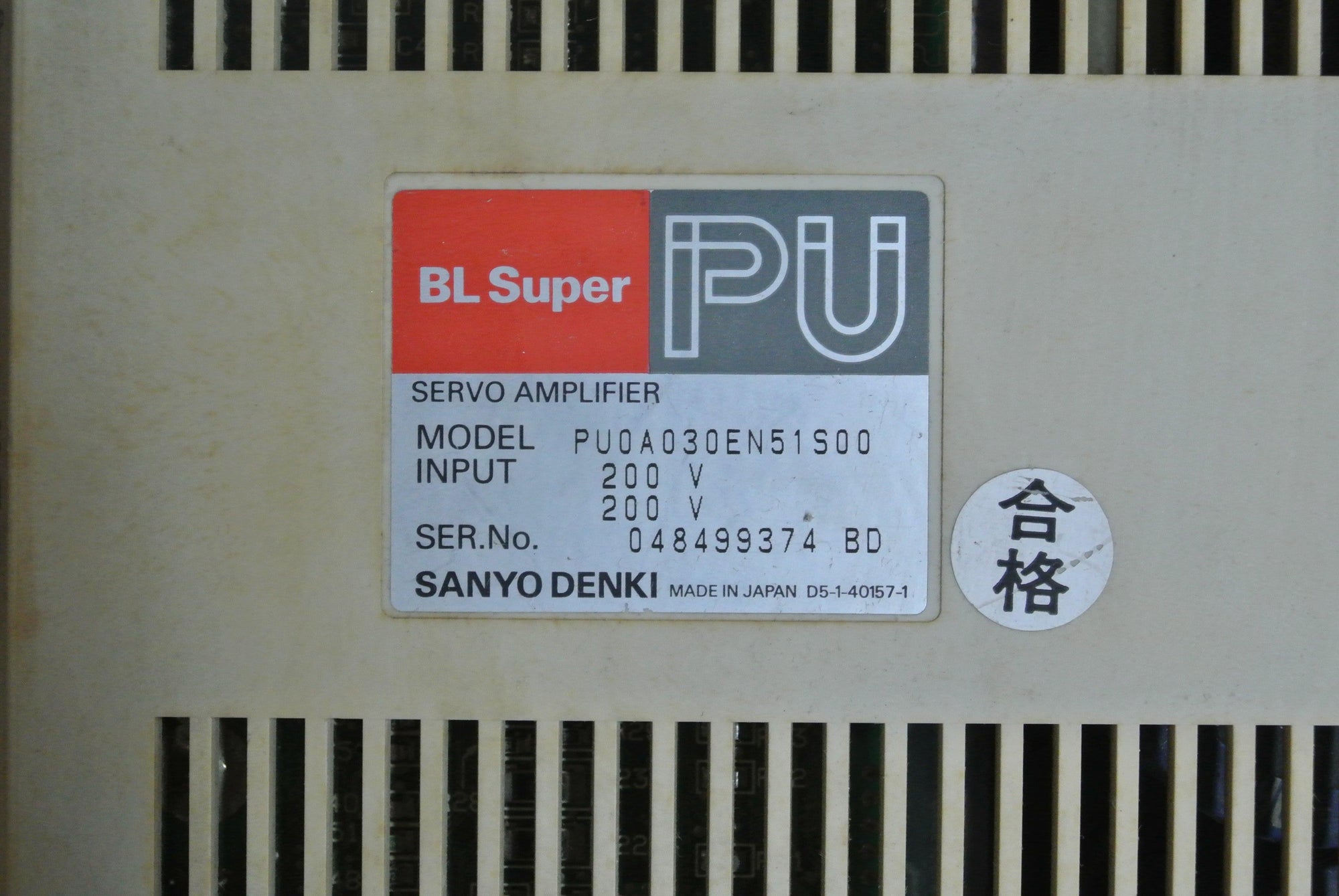 SANYO Denki PU0A030EN51S00 AC Servo Drive Input 200V - Rockss Automation