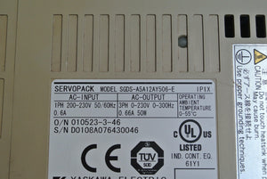 YASKAWA SGDS-A5A12AY506-E AC Servo Drive Input AC200-230V - Rockss Automation