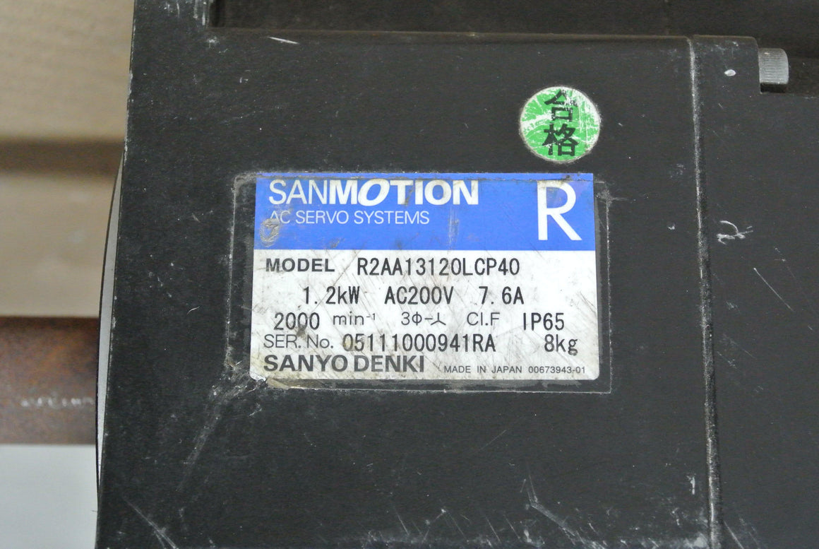 SANYO Denki R2AA13120LCP40 AC Servo Motor 1.2kW - Rockss Automation