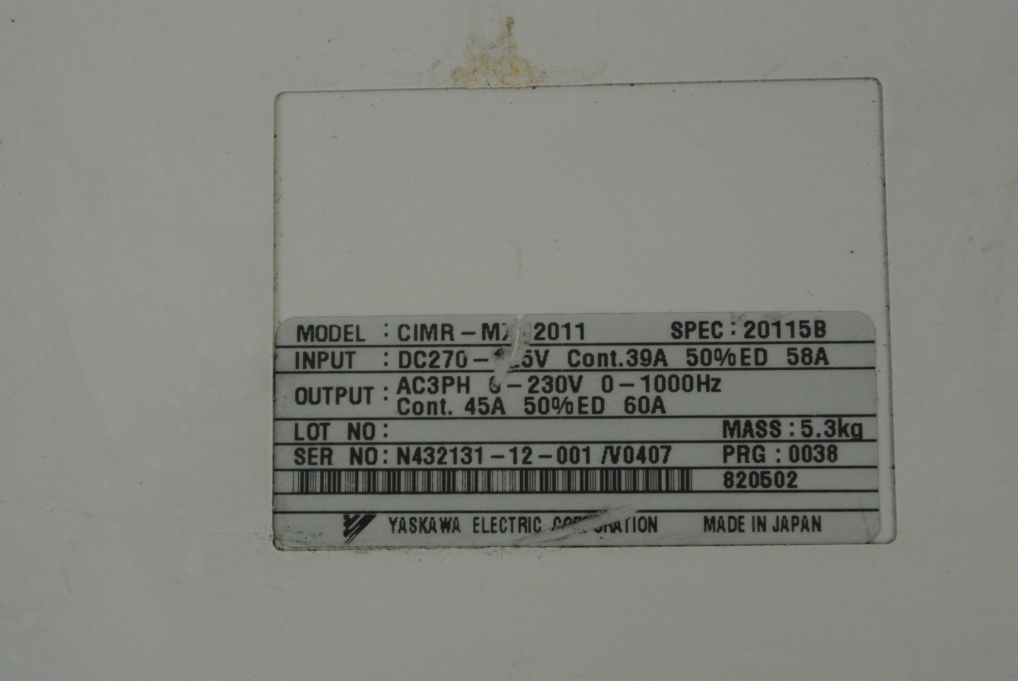 安川CIMR-MXN2011伺服驅動器輸出0-230V 0-1000Hz