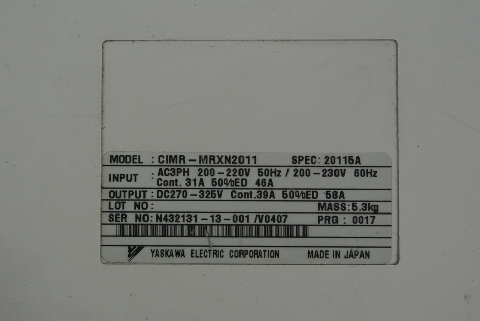 安川 CIMR-MRXN2011 伺服控制器 輸入200-220V