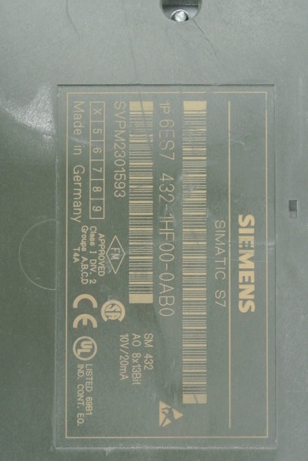 Siemens 6ES7432-1HF00-0AB0 Analog Current/Volt Output Module - Rockss Automation