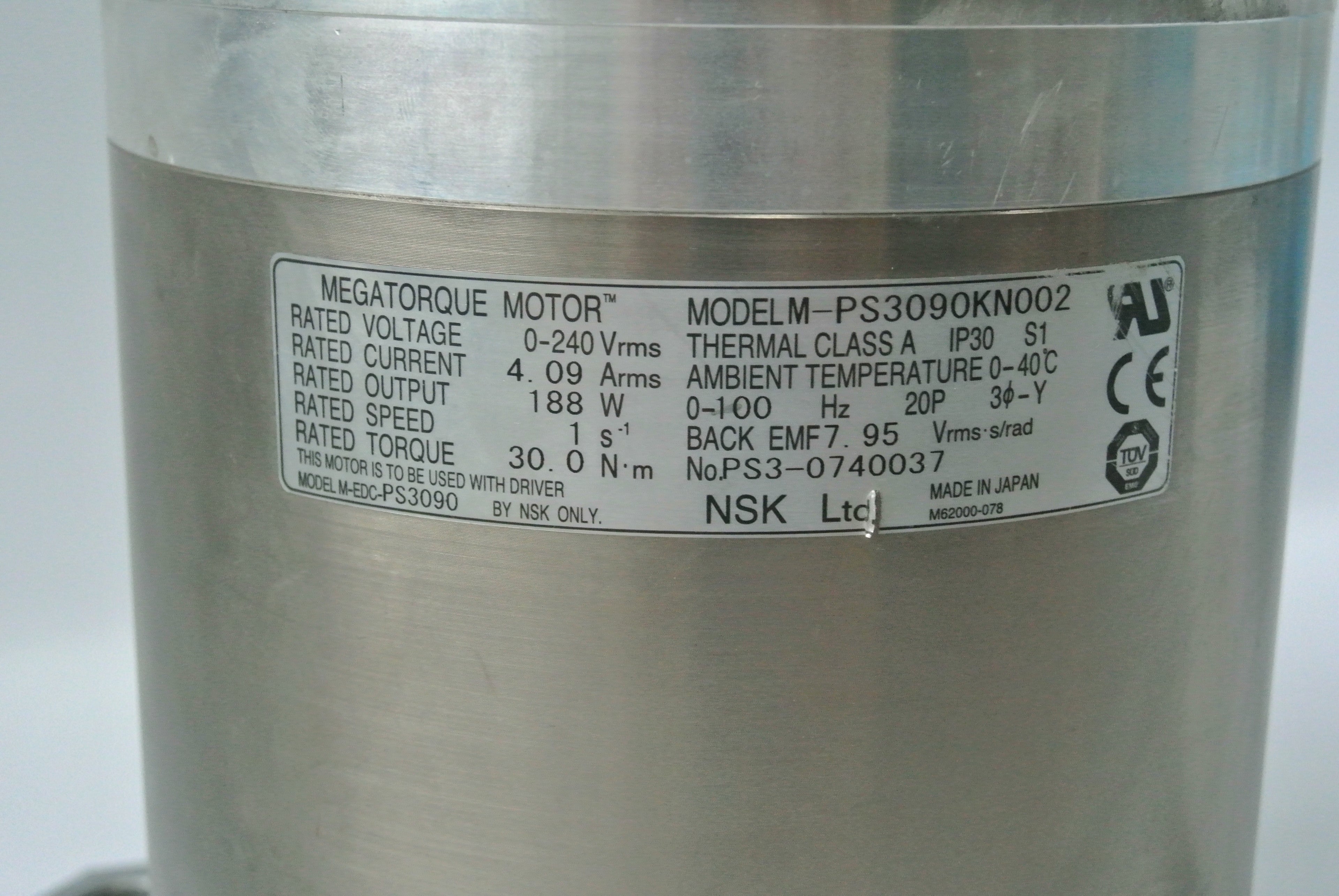 NSK M-PS3090KN002 Megatorque Servo Motor 188W - Rockss Automation