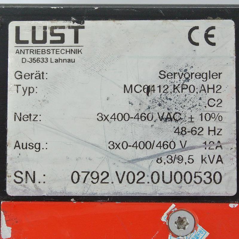 Lust MC6412.KP0.AH2 Servo Drive Input 3x400-460VAC - Rockss Automation