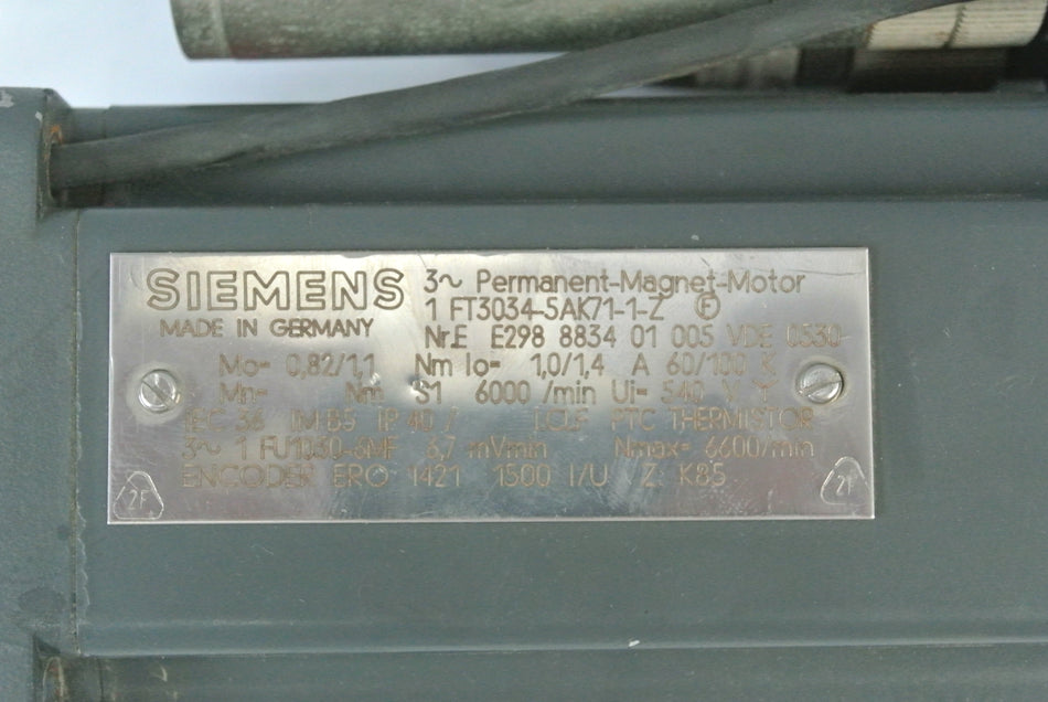 Siemens 1FT3034-5AK71-1-Z Servo Motor - Rockss Automation
